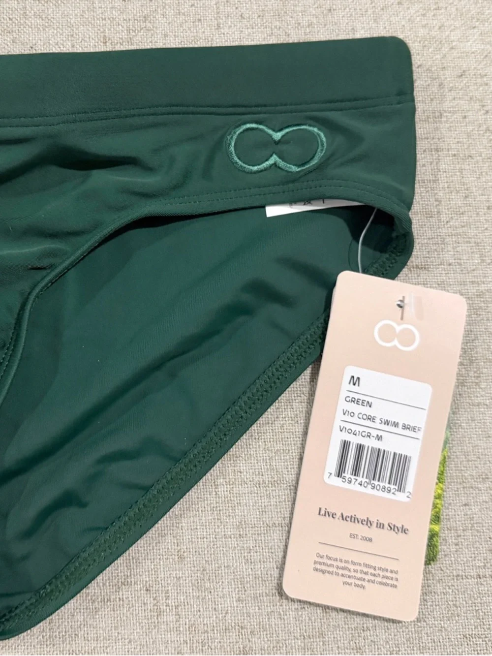 2EROS V10 Core Men’s Swim Brief – Dark Green. Medium 32-33. NWT.